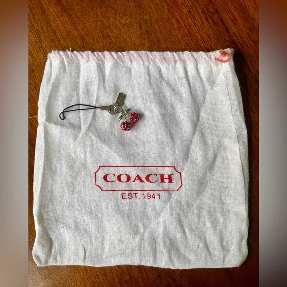 SOLD‼️Vintage Coach Cherry Fruit Charm Y2K with Dust Bag - Picture 1 of 5